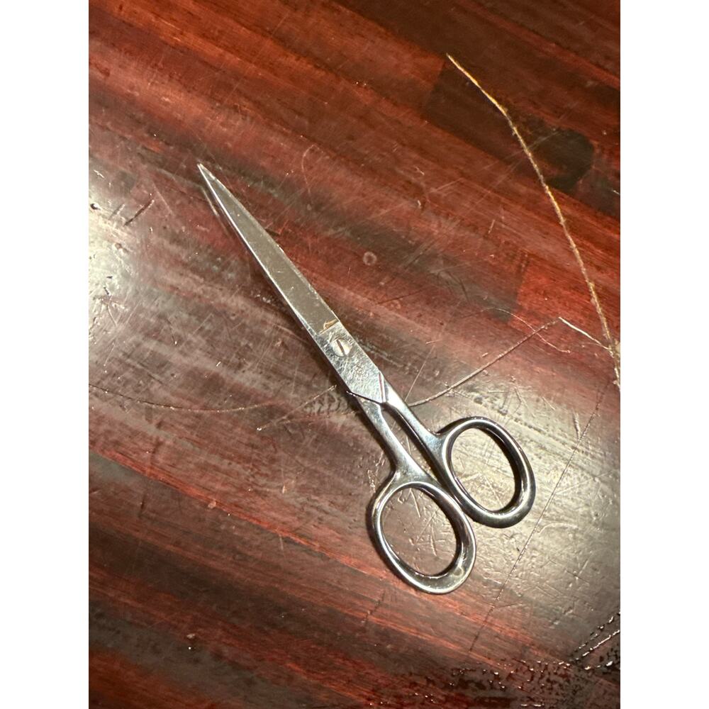 Vintage Farr USA 7" Embroidery Scissors Chrome Plated Sewing Shears